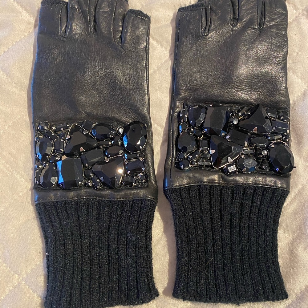 Michael, Michael Kors, butter soft leather, fingerless gloves